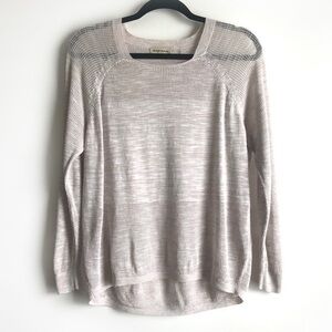 Repeat Linen Blend Oatmeal Long Sleeve Boxy Fit Top Size Extra Small